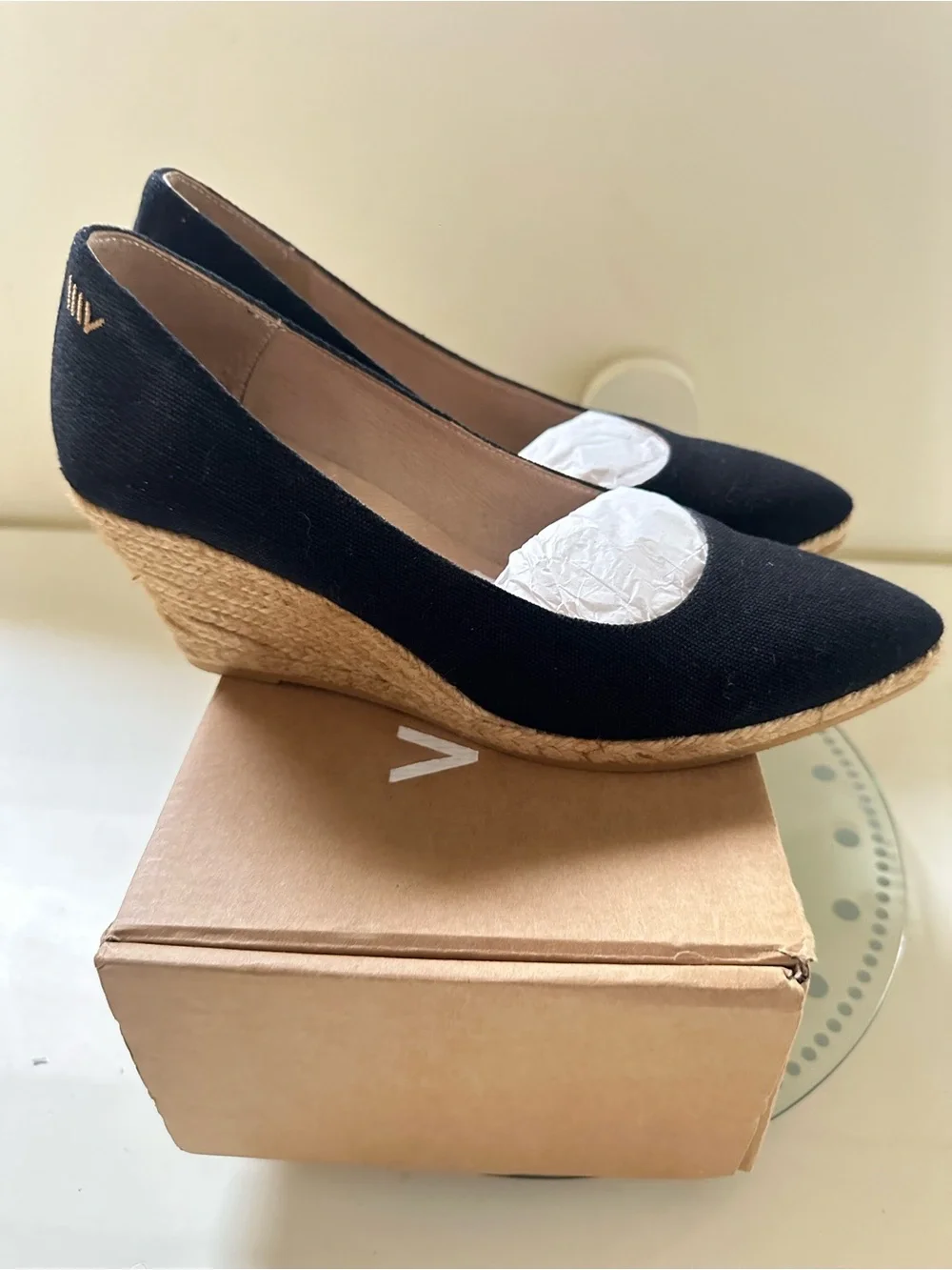 Wedge Espadrille Pointed-Toe heels  in Black size EU 38.5/US 8.5 made in Spain